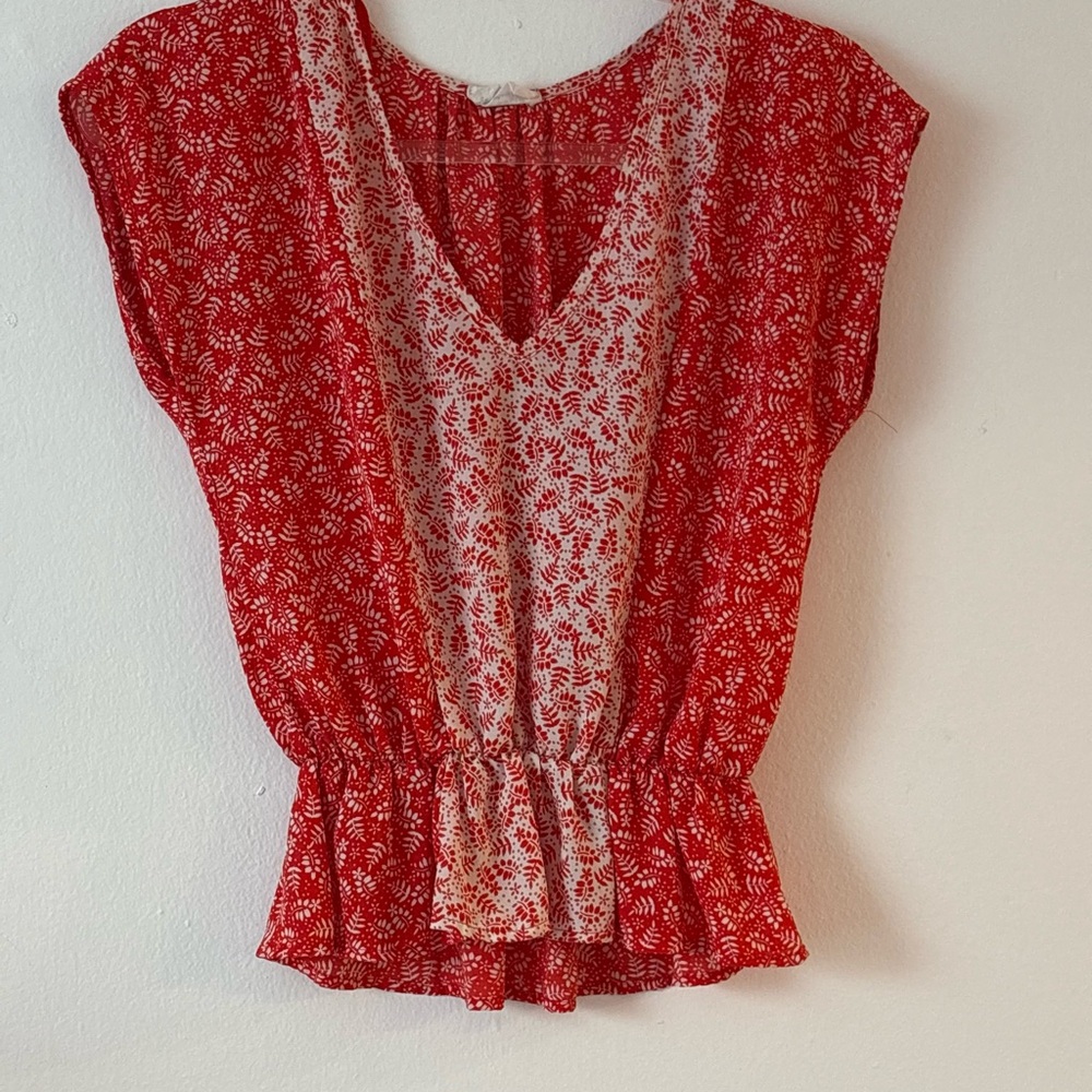 Sienna Sky Red and White Floral Blouse